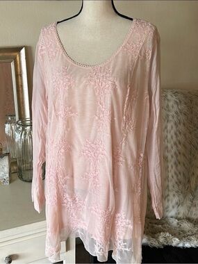 Soft surroundings. Ciao Bella boho cotton embroidered  blouse - Size 1X
